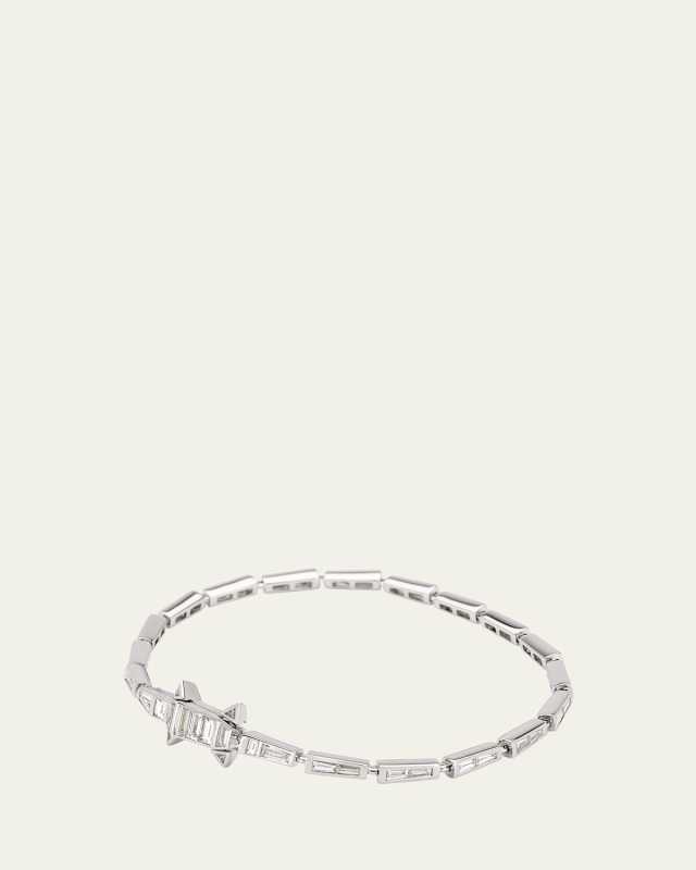 18K White Gold Diamond Alligator Bracelet